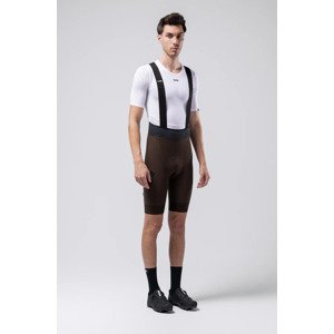 GOBIK Cyklistické nohavice krátke s trakmi - GRIT 2.0  - hnedá 2XL