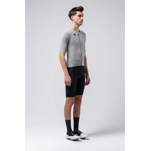 GOBIK Cyklistický dres s krátkym rukávom - CX SOLID - šedá L