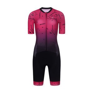 RIVANELLE BY HOLOKOLO Cyklistická kombinéza - TEMPO - ružová/čierna 2XL
