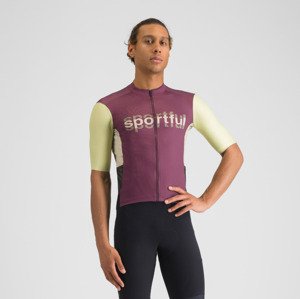 SPORTFUL Cyklistický dres s krátkym rukávom - SUPERGIARA LOGO - bordová/ivory 2XL