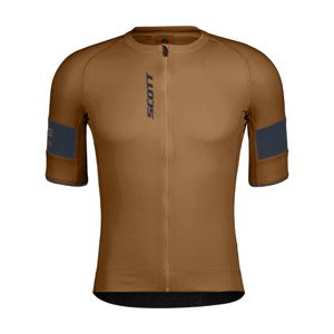 SCOTT Cyklistický dres s krátkym rukávom - ENDURANCE PRO - hnedá/modrá L