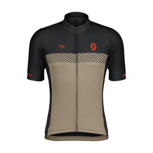 SCOTT Cyklistický dres s krátkym rukávom - RC TEAM - béžová/modrá XL