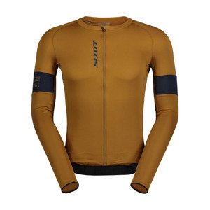 SCOTT Cyklistický dres s dlhým rukávom letný - ENDURANCE PRO - hnedá/modrá L