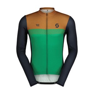 SCOTT Cyklistický dres s dlhým rukávom letný - RC TEAM - zelená/modrá/hnedá XL