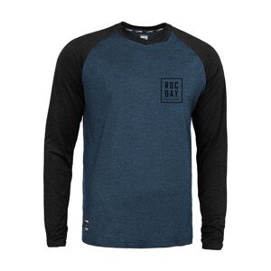 ROCDAY Cyklistický dres s dlhým rukávom letný - STAGE - čierna/modrá 2XL
