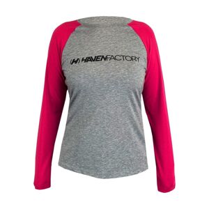 HAVEN Cyklistický dres s dlhým rukávom letný - FACTORY TRAIL W - šedá/ružová 2XL