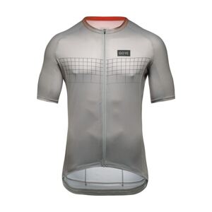 GORE Cyklistický dres s krátkym rukávom - GRID FADE 2.0 - šedá/oranžová XL