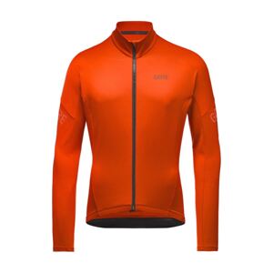 GORE Cyklistický dres s dlhým rukávom zimný - C3 THERMO - oranžová L