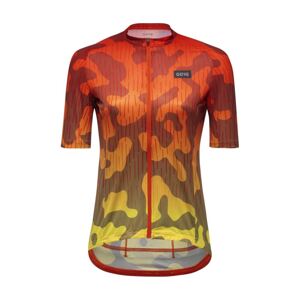GORE Cyklistický dres s krátkym rukávom - RAIN CAMO WMN - oranžová/žltá