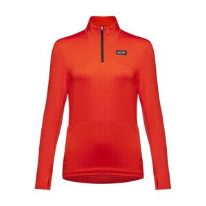GORE Cyklistické tričko s dlhým rukávom - EVERYDAY THERMO 1/4-ZIP WMN - oranžová