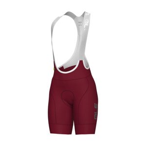 ALÉ Cyklistické nohavice krátke s trakmi - MAGIC COLOUR PR-E - červená 2XL