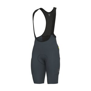 ALÉ Cyklistické nohavice krátke s trakmi - GRAVEL-PRO OFF ROAD - GRAVEL - šedá L
