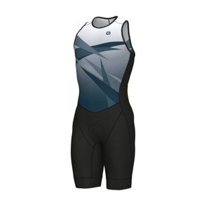 ALÉ Cyklistická kombinéza - HORIZON TRIATHLON - biela/modrá/čierna L