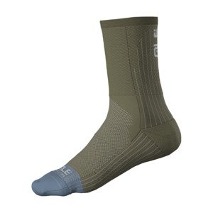 ALÉ Cyklistické ponožky klasické - COLOR BLOCK - hnedá/modrá 40-43