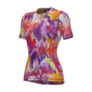 ALÉ Cyklistické tričko s krátkym rukávom - LILIUM INTIMO - biela/fialová/červená/oranžová XS