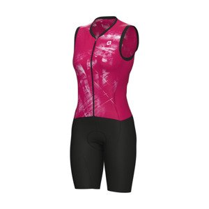 ALÉ Cyklistická kombinéza - MIRROR PRAGMA - červená/biela/čierna 5XL