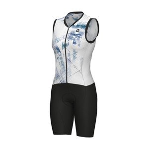 ALÉ Cyklistická kombinéza - MIRROR PRAGMA - biela/svetlo modrá/čierna 4XL