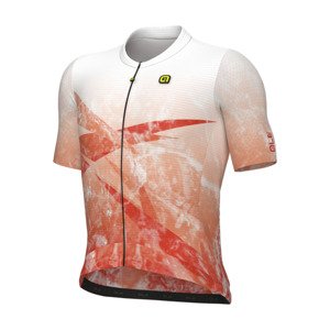 ALÉ Cyklistický dres s krátkym rukávom - QURTZ PR-E - biela/oranžová M