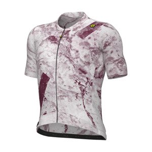 ALÉ Cyklistický dres s krátkym rukávom - MARBLE PR-E - biela/červená 2XL
