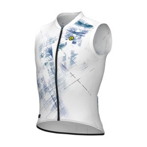 ALÉ Cyklistický dres bez rukávov - MIRROR PR-E - biela/modrá 2XS