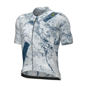 ALÉ Cyklistický dres s krátkym rukávom - MARBLE PR-E - biela/modrá S