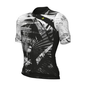 ALÉ Cyklistický dres s krátkym rukávom - PALM PR-E - čierna/biela S