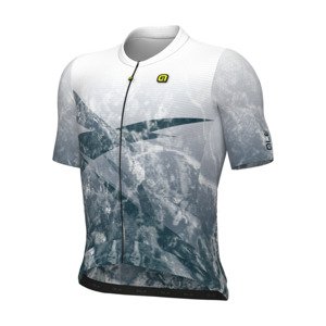 ALÉ Cyklistický dres s krátkym rukávom - QURTZ PR-E - biela/zelená 4XL