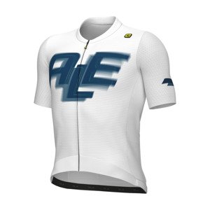 ALÉ Cyklistický dres s krátkym rukávom - SAUVAGE PR-E - biela/modrá 2XL