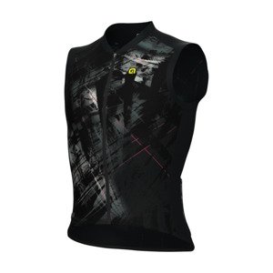 ALÉ Cyklistický dres bez rukávov - MIRROR PR-E - čierna/šedá 4XL
