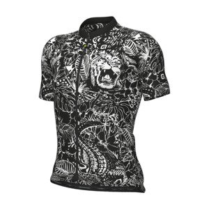 ALÉ Cyklistický dres s krátkym rukávom - SAFARI PRAGMA - čierna/biela L