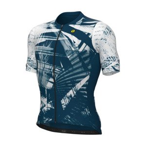 ALÉ Cyklistický dres s krátkym rukávom - PALM PR-E - biela/modrá 4XL