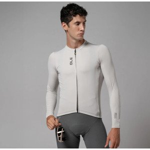 ALÉ Cyklistický dres s dlhým rukávom letný - COLOR BLOCK PRAGMA - béžová 4XL
