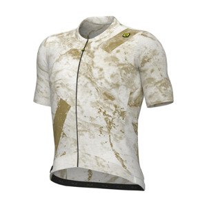 ALÉ Cyklistický dres s krátkym rukávom - MARBLE PR-E - biela/zlatá 4XL