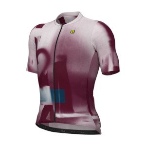 ALÉ Cyklistický dres s krátkym rukávom - SOUND PR-E - biela/bordová L