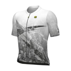 ALÉ Cyklistický dres s krátkym rukávom - QURTZ PR-E - biela/šedá 4XL
