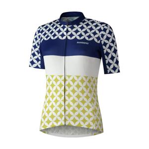 SHIMANO Cyklistický dres s krátkym rukávom - MIZUKI - biela/modrá M