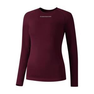 SHIMANO Cyklistické tričko s dlhým rukávom - VERTEX LONG - bordová L-XL