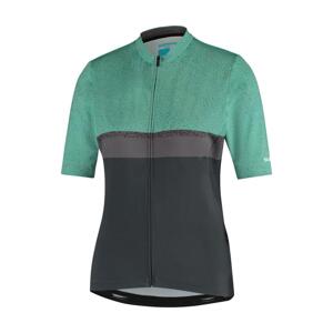 SHIMANO Cyklistický dres s krátkym rukávom - SUMIRE - zelená/šedá S