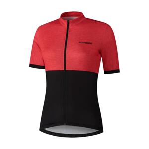 SHIMANO Cyklistický dres s krátkym rukávom - ELEMENT - červená/čierna S