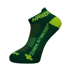 HAVEN Cyklistické ponožky členkové - SNAKE SILVER NEO - zelená/žltá 37-39