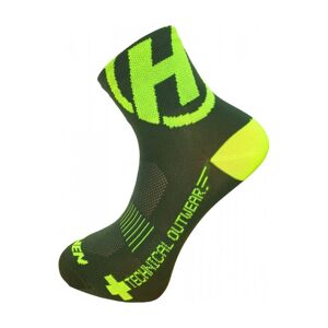 HAVEN Cyklistické ponožky klasické - LITE SILVER NEO - zelená/žltá 42-43