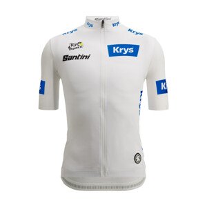 SANTINI Cyklistický dres s krátkym rukávom - TOUR DE FRANCE - WHITE JERSEY - biela
