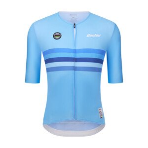 SANTINI Cyklistický dres s krátkym rukávom - UCI WORLD CHAMPION BELGIUM - modrá