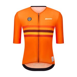 SANTINI Cyklistický dres s krátkym rukávom - UCI WORLD CHAMPION NETHERLANDS - oranžová