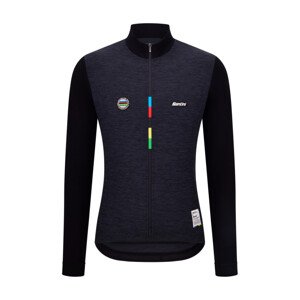 SANTINI Cyklistický dres s dlhým rukávom letný - UCI WORLD CHAMPION - čierna L
