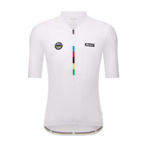 SANTINI Cyklistický dres s krátkym rukávom - UCI WORLD CHAMPION - biela XL