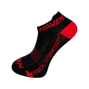 HAVEN Cyklistické ponožky členkové - SNAKE SILVER NEO 2PAK - čierna/červená 40-41