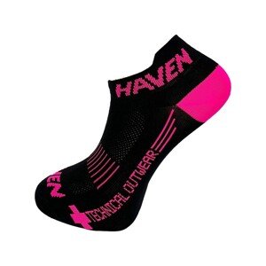 HAVEN Cyklistické ponožky členkové - SNAKE SILVER NEO 2PAK - čierna/ružová 42-43
