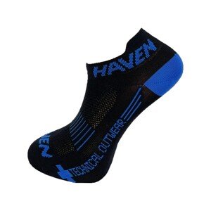 HAVEN Cyklistické ponožky členkové - SNAKE SILVER NEO 2PAK - čierna/modrá 37-39