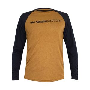 HAVEN Cyklistický dres s dlhým rukávom letný - FACTORY TRAIL - čierna/hnedá 2XL